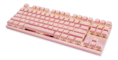 Imagen 2 de 3 de Teclado gamer inalámbrico Motospeed GK82 QWERTY Outemu Red inglés US color rosa con luz 6 colores