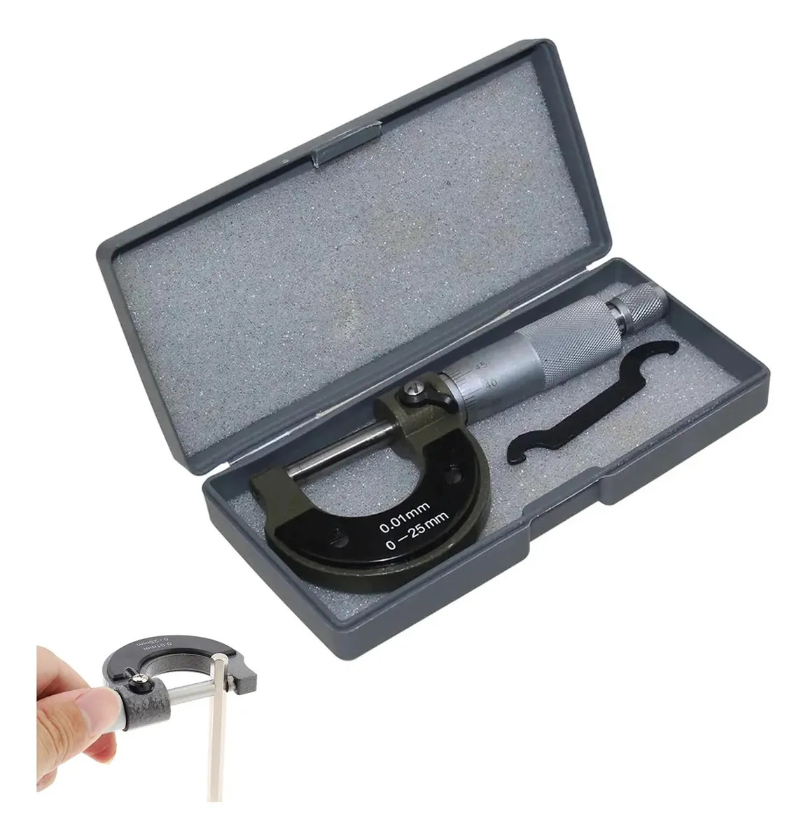 Micrometro Mecanico De 0mm - 25mm, Precisao De 0,01mm