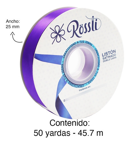 Listón Satinado Doble Cara No. 5 Con 45.7 Metros Morado Liston Satinado No.5