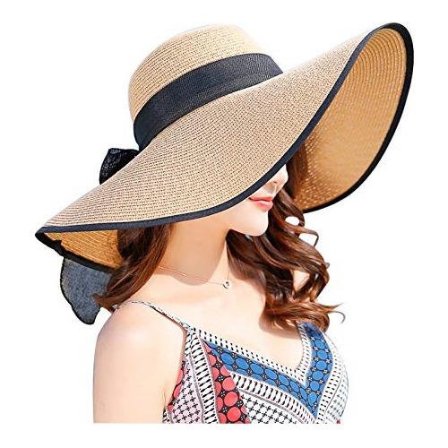 Sombrero Plegable De Ala Ancha Con Protección Uv Para Mujer
