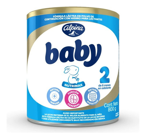 Leche De Fórmula En Polvo Alpina Baby 2 En Lata De 800g