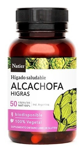 Imagen 1 de 2 de Alcachofa Disminuye Colesterol Hígado Graso X50 Caps Natier Sabor Alcachofa