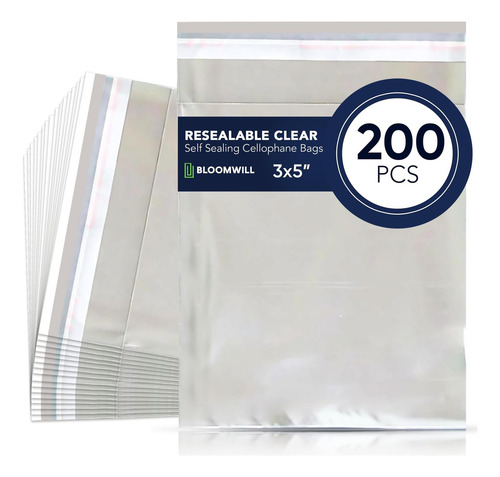 Bloomwill Bolsas De Galletas Transparentes Auto Adhesivo De