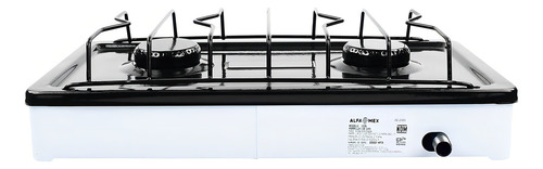 Parrilla De Gas 2 Quemadores Alfa Mex 303s Esmaltada Color Blanco