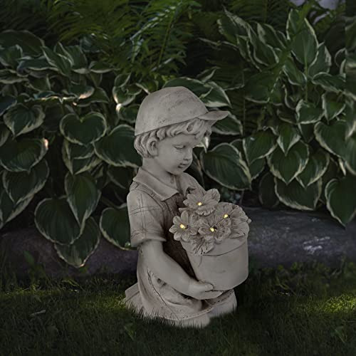 Estátua Para Jardín Al Aire Libre Iluminada Con Luz Led Sol