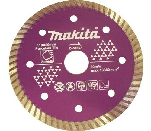 Disco Diamantado Turbo Makita 110x20mm D-51057 1,3mm N.f Cor Bordô