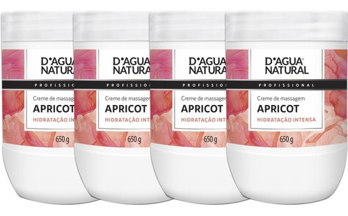  4 Creme Massagem Apricot Uso Em Gestante 650g D'agua Natural