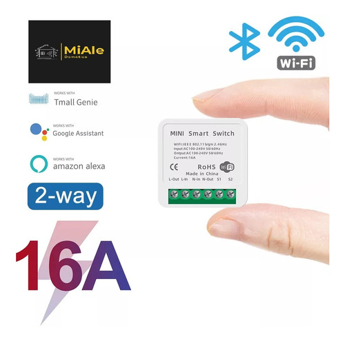 Interruptor Smart Switch Relé Inteligente Wifi 16a Diy Jwcom