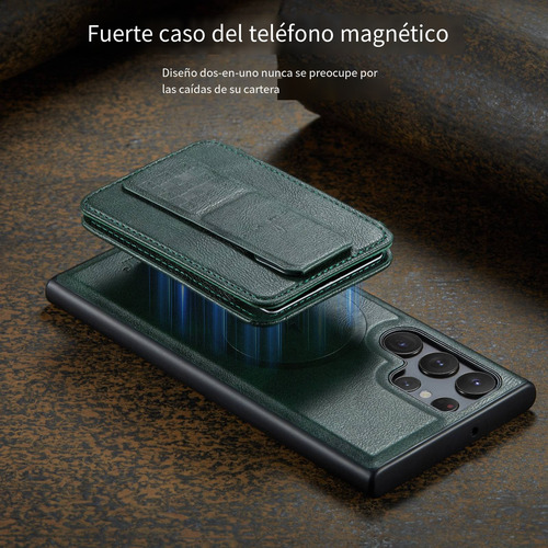 Funda Para Samsung Galaxy S25 S25 Plus S25 Ultra Magsafe Wallet Con Ranuras De Piel Para Tarjetas Y Soporte Magnético