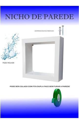 Imagem 2 de 4 de Kit 3 Nicho Decorativo 30x30 Sala Cozinha Banheiro Parede