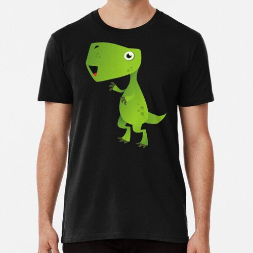 Remera Green Tyrannosaurus Dinosaur Cartoon Algodon Premium