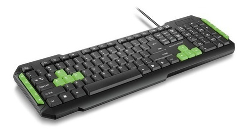 Teclado Multilaser Multimidia Gamer Teclas Verdes Usb  Tc201