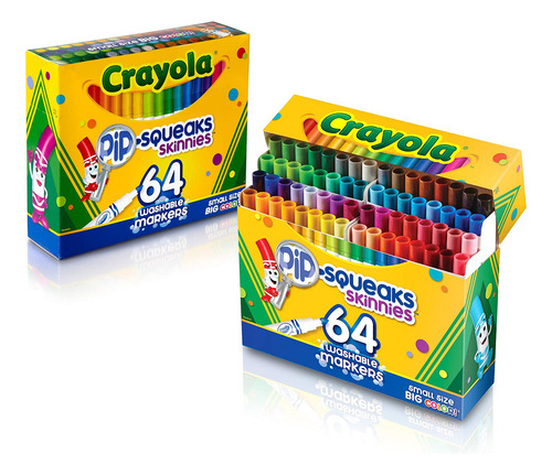 Rotuladores Lavables Crayola Pipsqueaks Skinnies, 64 Unidade
