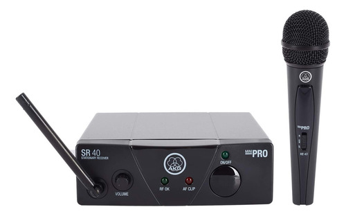 Akg Wms40 Mini Vocal Sistema Microfono Inalambrico Mano Uhf Color Negro / Us45b