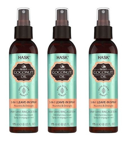 Pack X3 Spray Hask 5 En 1 Coconut 175 Ml