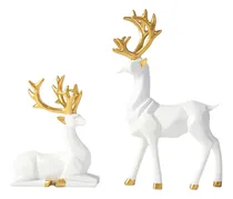 Comprar 2 Piezas Navidad Reno Estatuilla Estatua Resina Jardín