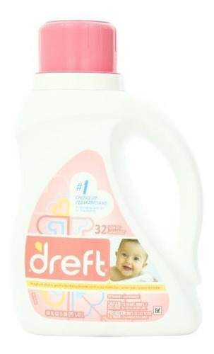 Dreft Liquid Laundry Detergent, 50 Oz, 32 Cargas (paquete De