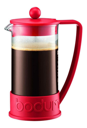 Cafetera Bodum New Brazil 8 Pocillos Original Embolo Roja