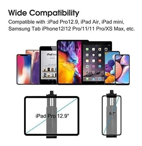 Imagen 2 de 6 de Trípode Cámara Lusweimi 60ø iPad Pro Y iPhone