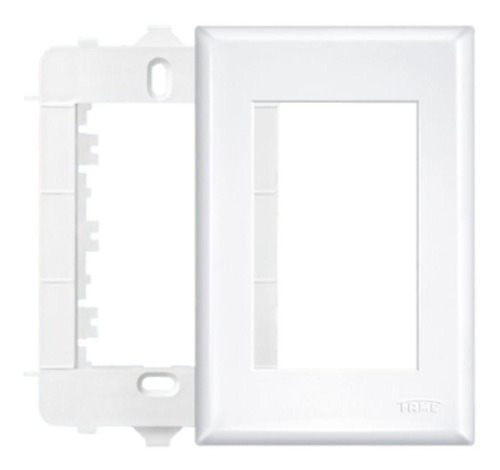 Placa + Suporte 4x2 Evidence Para 3 Modulo Fame Ref 2887 Cor Branco