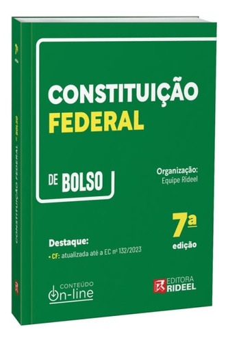 Livro Constituição Federal Cf De Bolso, 7ª Edição 2024, De Equipe Rideel. Editora Rideel, Capa Mole, Edição 7ª Em Português, 2024