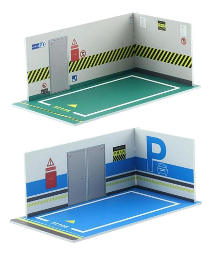 2 Piezas 1/32 Escala Diecast Car Parking Mini Car Garage Car