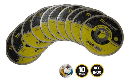 Discos De Corte Esmeriladeira 4.1/2 (115mm) X1.0 - 10 Peças