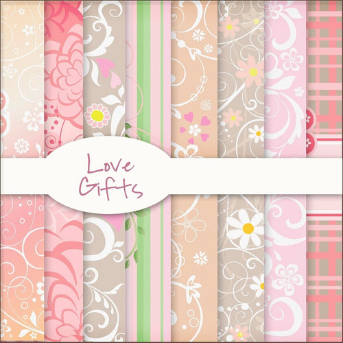 Kit De Papel Digital Shabby Chic Amor Love Gifts