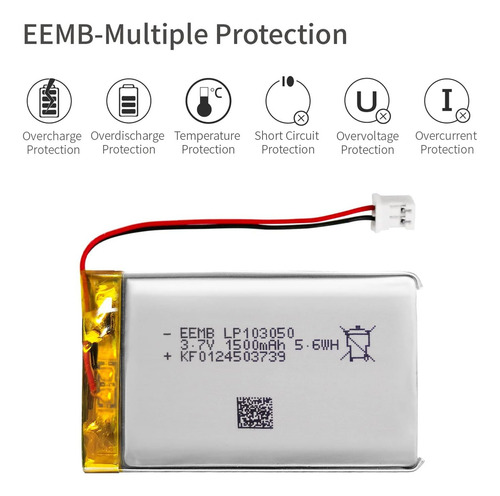 1500mah Bateria Recargable Lipo 103050 3.7v 50x30x10 Mm
