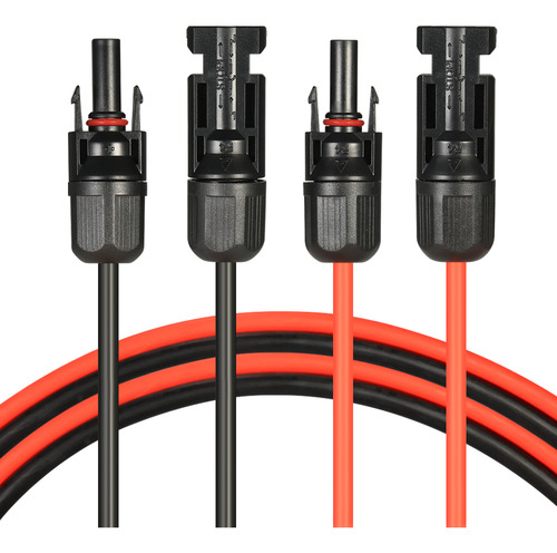 Cable De Extensión Y Conector Macho Negro. Par Rojo 10 Awg 2