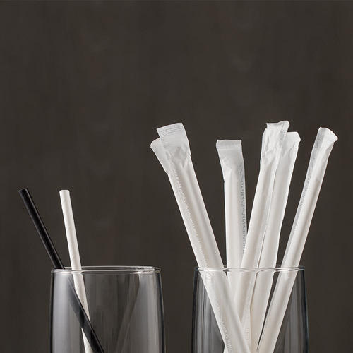 100 Canudo Papel Branco Biodegradável 6mm 100% Sustentável