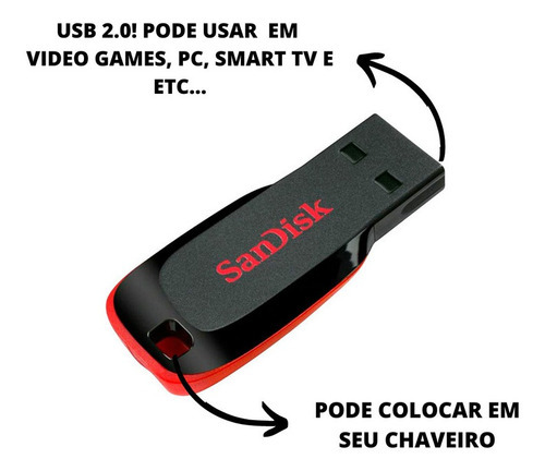 Pendrive 64 GB Sandisk Ultra Design Fino 2.0 Slim Color Negro Liso