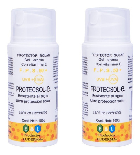 Pack 2 Pzs Protector Solar  Con Vitamina E Protecsol E