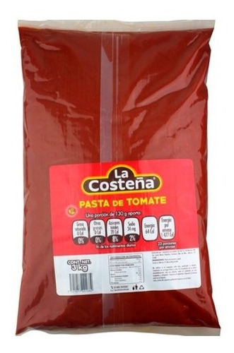 Pasta De Tomate La Costeña Bolsa 8 Bolsas De 3 Kg C/u