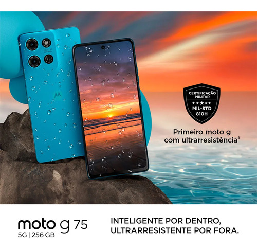 Smartphone Motorola Moto G75 5g 256gb de cuero vegano azul