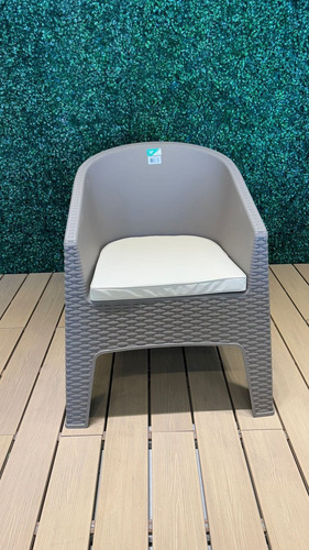 Pack 2 Sillones Oasis Con Almohadon Ratán Capuchino* Capuchino Rattan