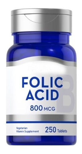 Acido Folico Vitamina B-9 Prenatal 800 Mcg 250 Tabletas