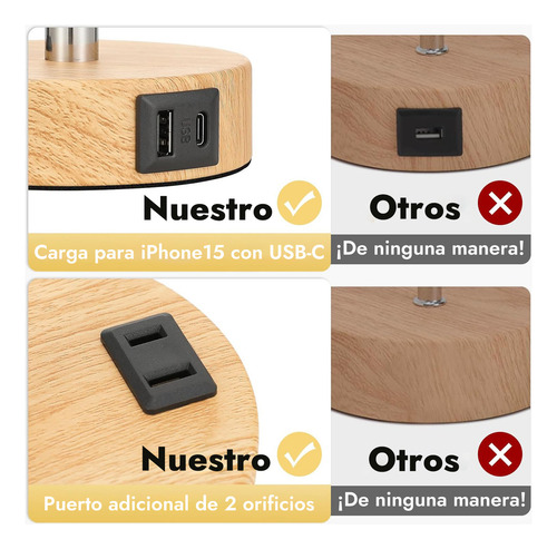 Lámpara De Escritorio De Mesa Touch Con Foco Led Y Usb-c