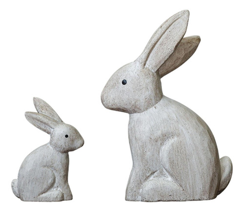 2 Estatuas De Conejo De Madera, Esculturas De Conejo,