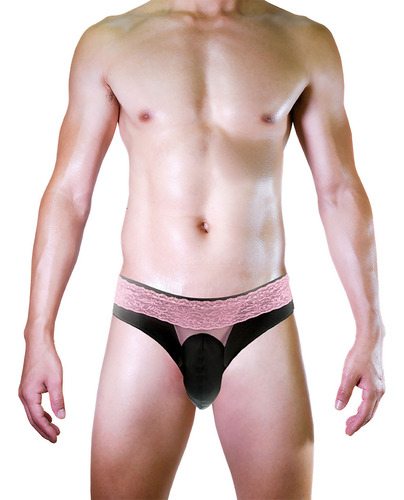 B Ropa Interior De Cintura Baja Para Hombre, Encaje De Seda