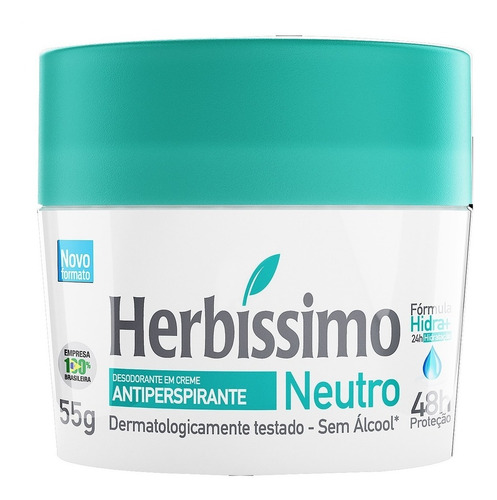 Kit 2 Desodorantes Creme Herbíssimo Neutro Clareia Axila