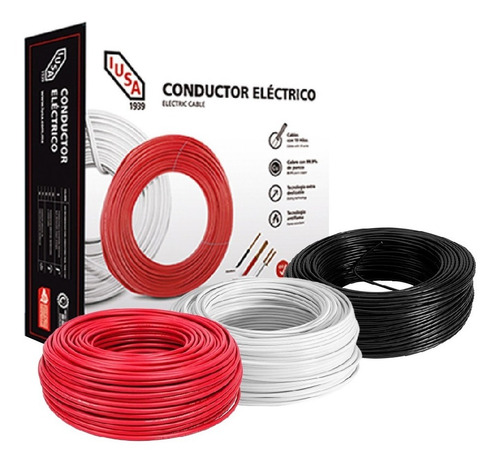 Imagen 2 de 8 de Kit 3 Cajas 100 Mts Cable Iusa Negro,blanco,rojo Thw Cal 16