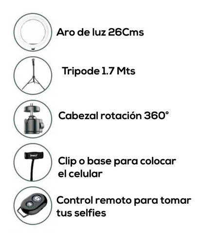 Imagen 4 de 9 de Aro Luz Led 10 Toxiik Tripode Ajustable Base Control Bagc