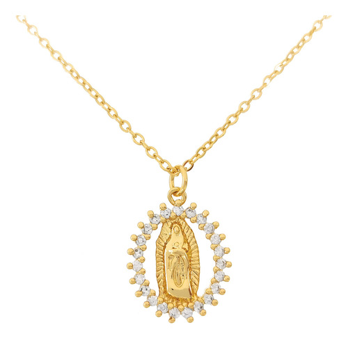 Set Religioso Collar Y Pulsera Virgen De Guadalupe 22k