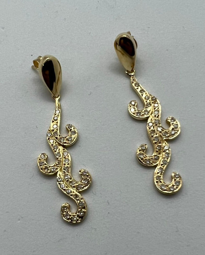 Brinco De Ouro 18k 750 Com Diamantes J R Joalheiro.