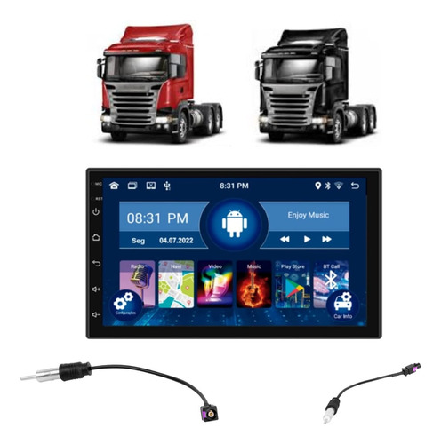 Multimídia Caminhão Scania Gps Wifi  Bt Adaptador De Antena 