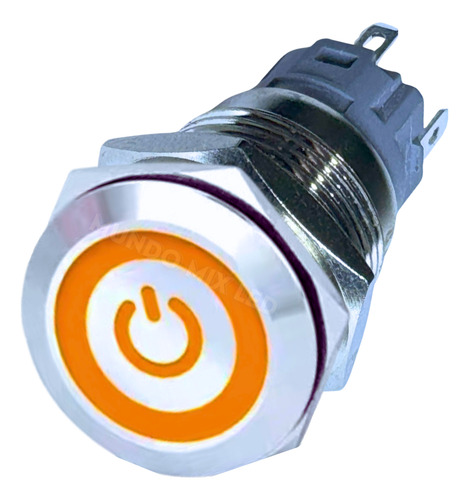 Botão Start Pulso Universal 19mm Inox Led 12v 24v Sem Trava