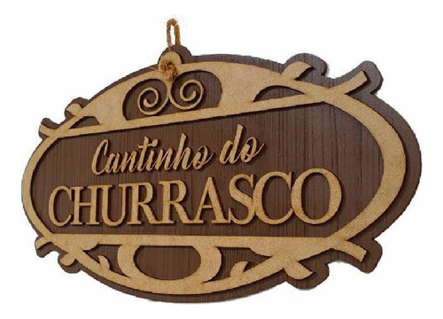 Placa Decorativa Cantinho Churrasco Bar/churrasqueira Marrom