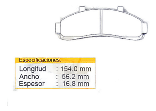 Pastillas Freno Delantera Para Ford Ranger 2.3 140 1993 1997