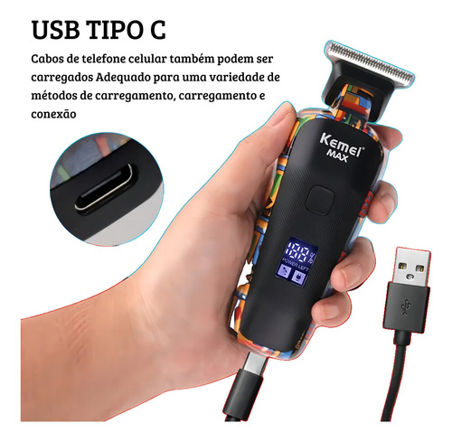 Máquina Kemei Digital Km-max5090 Acabamento Sem Fio Bivolt